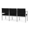 Lesro Lenox Steel 3 Seater with Center Arms, Black/Onyx Seat, Black/Onyx Back, 64.5 W 24.5 L 32 H LS3103 - alternate 2